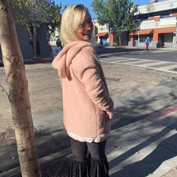 Blush Plush Pink Sherpa Coat Hoodie - Picture 2 of 7